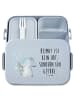 Mr. & Mrs. Panda Snackbox Elefant Seifenblasen Motiv mit Spruch in Blau Pastell