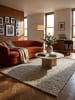 KADIMA DESIGN Teppich Kurzflor für Fußbodenheizung GLAVEN naturlook Wohnzimmer in Gelb-Grau