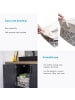 Intirilife Aufbewahrungskorb Box Organizer mit Henkel 41x31.5x21cm in Grau mit Muster