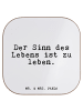 Mr. & Mrs. Panda Glasuntersetzer Der Sinn des Lebens... mit Spruch in Weiß