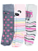 TupTam Mädchen Knielange Socken Gemustert 3er Pack in grau/rosa