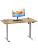 VCM  Schreibtisch Lona elektrisch verstellbar 110x50 in Silber / Honig-Eiche