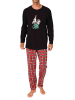 NORMANN Schlafanzug Weihnachten langarm Weihnachtsmotiv in schwarz