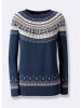 WITT WEIDEN Jacquard-Pullover in marine-ecru-gemustert