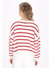 DreiMaster Women Cardigan in offwhite red stripe