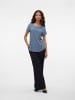 Vero Moda Bluse Kurzarm Rundhals Basic Regular Fit in Blau-2