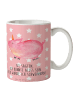 Mr. & Mrs. Panda Tasse Einhorn Schwein mit Spruch in Rot Pastell
