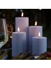 Deluxe Homeart LED Kerze Mia Kunststoff für Innen/Außen flackernd H: 15cm D: 7,5cm in blau
