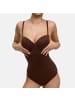 CFAB Push-Up-Bodysuit mit String in Braun