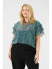 KAFFE curve Kurzarm-Bluse KCbelia Regular fit in Teal/Black/White Graphic