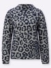 creation L Langarm-Pullover in sand-marine-gemustert
