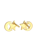 Elli Ohrringe 925 Sterling Silber Astro, Halbmond, Sterne, Stern in Gold