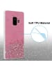 cadorabo Hülle für Samsung Galaxy S9 Glitter in Rosa mit Glitter