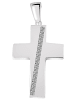 Adeliás Damen Anhänger – Kreuz Kreuzanhänger aus 925 Silber mit Zirkonia in silber