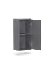 relaxdays Hängeschrank in Graublau - (B)30 x (H)62 x (T)21 cm