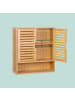 relaxdays Hängeschrank in Natur - (B)59 x (H)66 x (T)21 cm