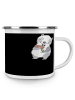 Mr. & Mrs. Panda Kaffeebecher Bräutigam Gentleman mit Spruch in Schwarz