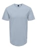 Only&Sons Langes Rundhals T-Shirt Kurzarm Shirt ONSMATT Stretch Basic in Hellblau