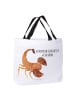 Mr. & Mrs. Panda Strandtasche Sternzeichen Skorpion mit Spruch in Weiß