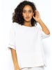 SASSYCLASSY Musselin Pyjamashirt mit Spitzenborte in Hellbeige