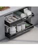 Home Nature Wohnkonzept 2er-Pack Teleskopschublade ausziehbar in Schwarz 34-57.5x39.5x12.3 cm