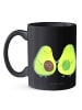 Mr. & Mrs. Panda Keramiktasse Avocado Pärchen ohne Spruch in Schwarz