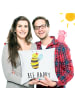 Mr. & Mrs. Panda Kissen Biene Happy mit Spruch in Weiß