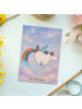 Mr. & Mrs. Panda Postkarte Einhorn Fliegendes Pferd Design ohne ... in Weiß