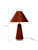 relaxdays Tischlampe in Aprikot/ Gold - (H)47 x Ø 30 cm