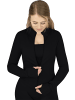 Circle Five Damen Shaping Zipper Jacke Trainingsjacke in Schwarz