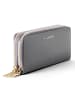 Lazarotti Bologna Leather XL Double Zip-Around Geldbörse RFID Leder 20 cm in grey