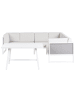Beliani 16-tlg Lounge Set CASTELLA/FRATTE in Weiß/Grau linksseitig