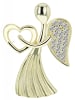 Adeliás Damen Anhänger Engel aus 925 Silber mit Zirkonia in gold