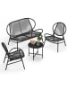 SONGMICS Gartenmöbel-Set in Tintenschwarz - (B)138.5 x (H)79 x (T)70 cm