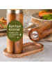 Praknu Salz und Pfeffermühle aus Akazienholz mit Untersetzer - FSC-Holz