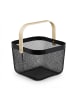 relaxdays 2 x Drahtkorb in Schwarz/ Natur - (B)26 x (H)17,5 x (T)24 cm
