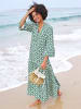 Heine Druck-Kleid in smaragd-apricot-bedruckt