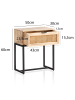 KADIMA DESIGN Nachtkonsole Massivholz / Rattan 50x60x30 cm Nachttisch Braun