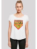 F4NT4STIC Long Cut T-Shirt Kiss Rock Band Army Logo in weiß