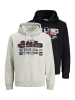 Jack & Jones Sweatshirt / Hoodie Logo in Schwarz / hellgrau