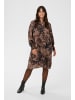 KAFFE curve Kleid KCjamia A-shape in Brown Graphic Print