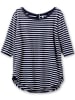 sheego Longshirt in marine-weiß