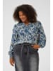 KAFFE curve Bluse kurzarm KCmahlia Regular fit in Bering Sea/White Paisley