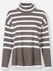 Heine Pullover in taupe-ecru-geringelt