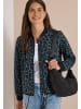 Cecil Blouson mit Tunnelzug und Leo-Muster in Dried Olive Green