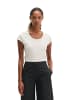 Marc O'Polo Pointelle-T-Shirt slim in White Cotton