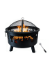 relaxdays Feuerschale in Schwarz - (H)62 x Ø 66 cm
