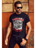 JP1880 Kurzarm T-Shirt in schwarz