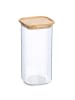 Zeller Glas mit Bambusdeckel, 1600 ml in Transparent, 11 x 11 x 22 cm