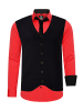 Rusty Neal Hemd mit Weste und Krawatte in Rot